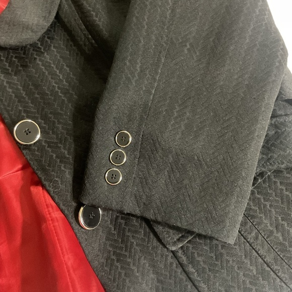 Tulle Anthropologie Small Black Jacket Womens Chic Demure Fitted Blazer Fall Red - Picture 12 of 16